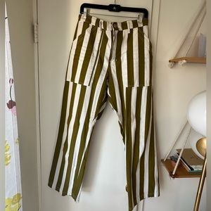 BIG BUD PRESS Olive Striped Work Pants
